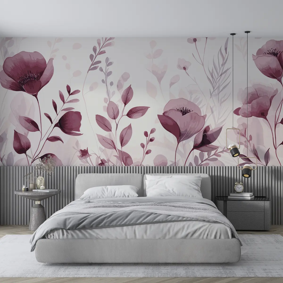 wall murals Ружичасто цвеће на белој позадини u99558