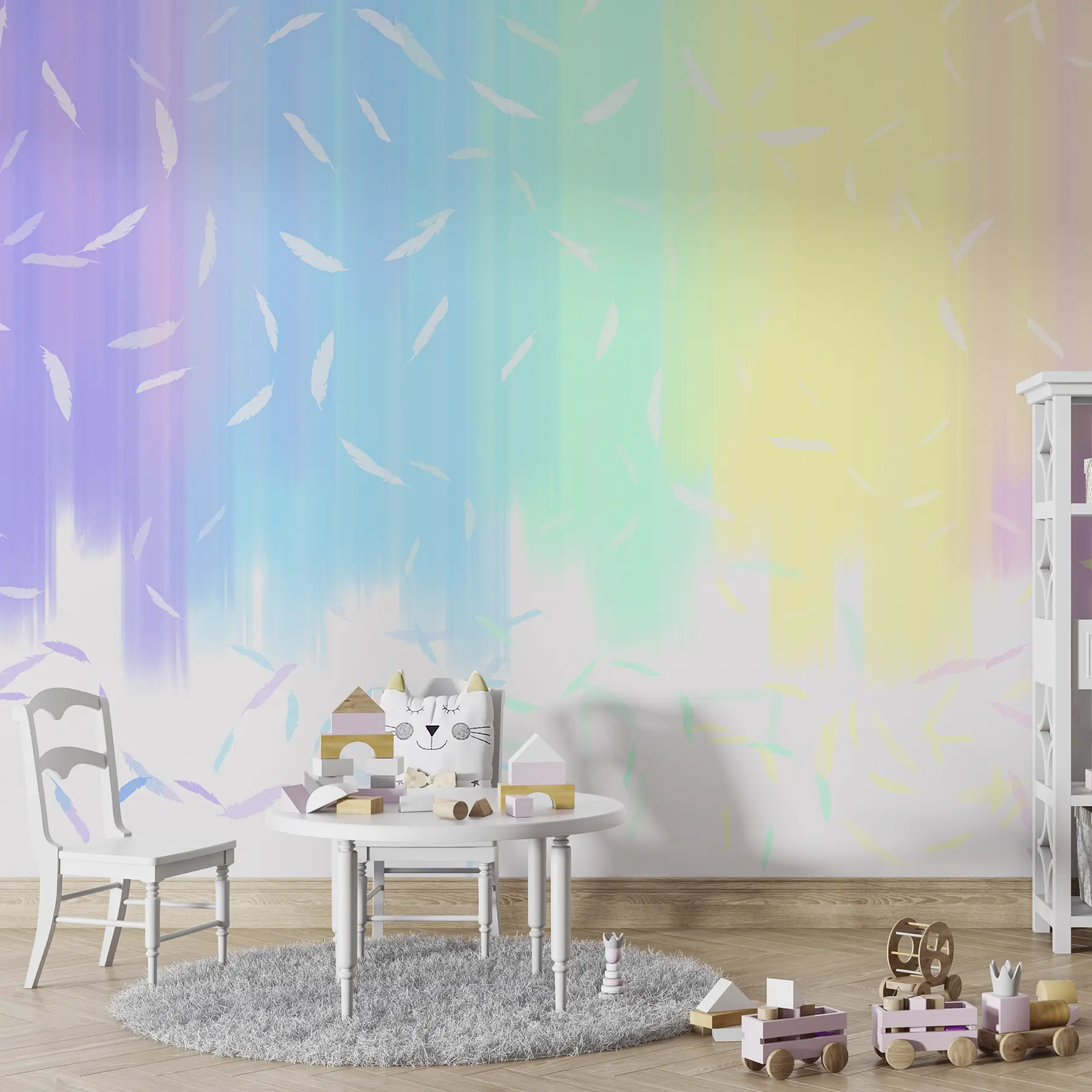 wall murals Дуга са перјем, малолетна, бајковита, градијент u99651